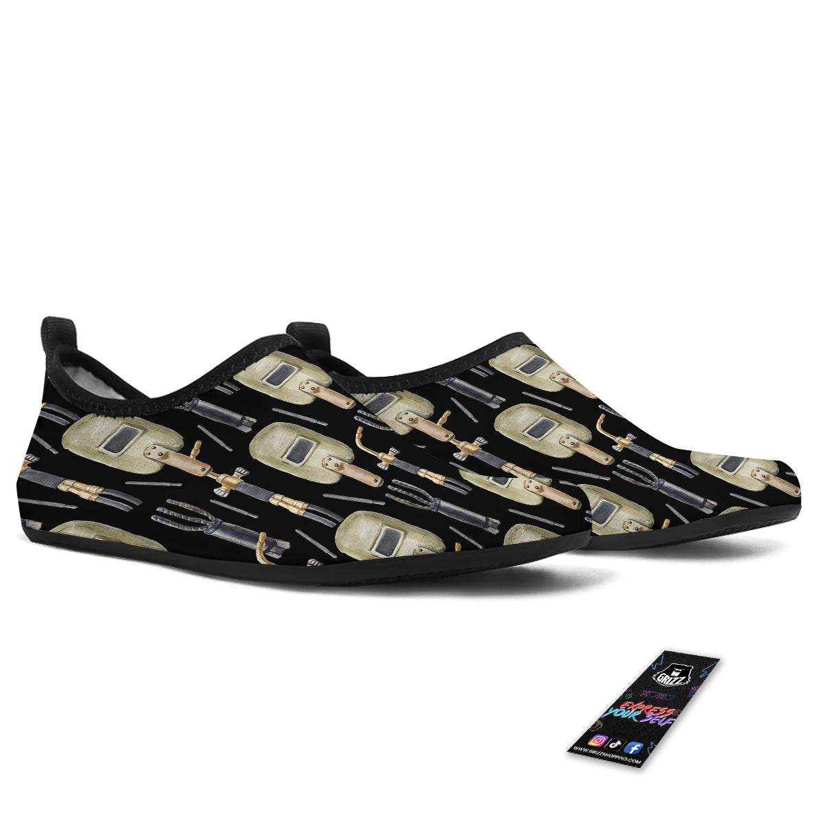 Welder Watercolor Print Pattern Water Shoes-grizzshop