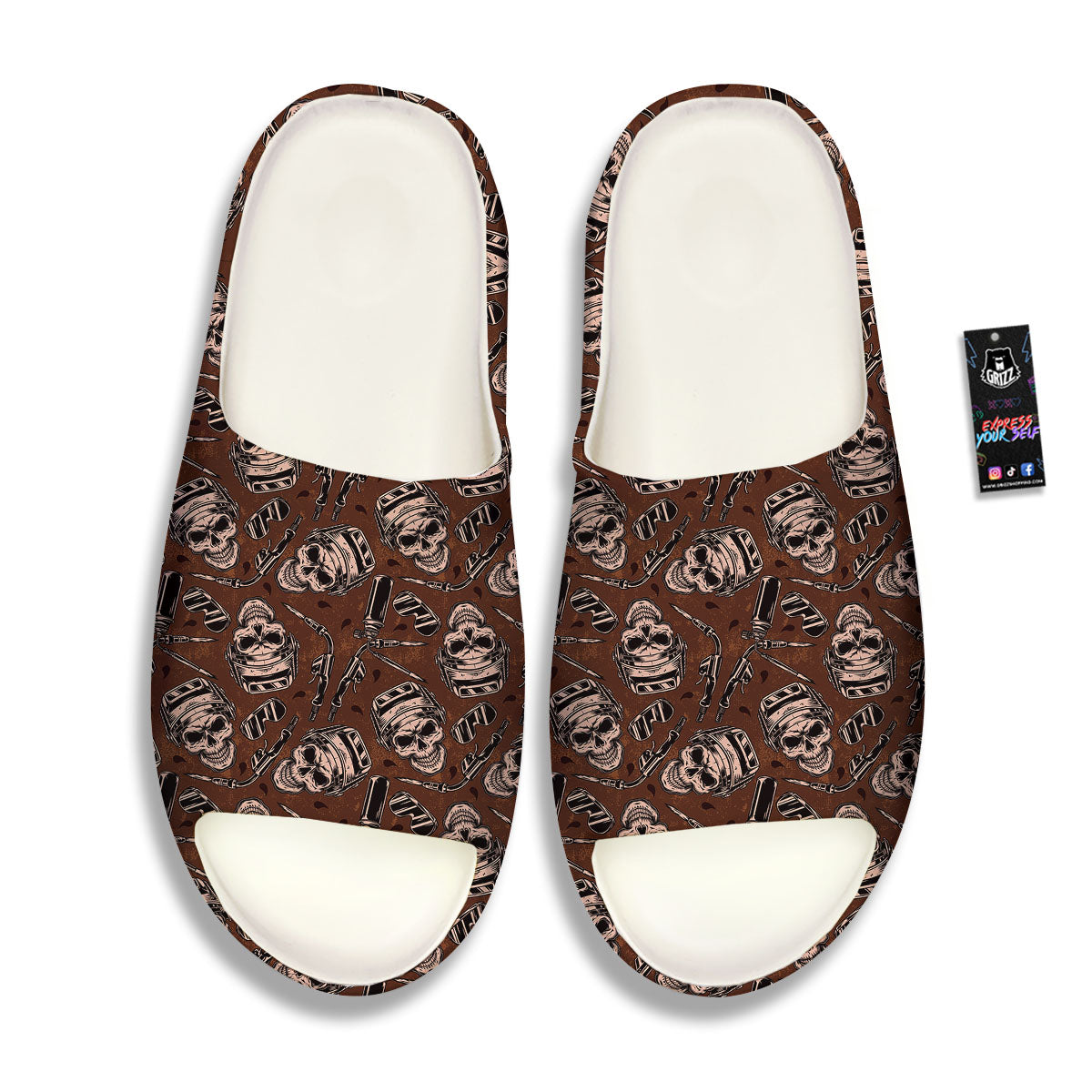 Welder Skull Print Pattern Sandals-grizzshop