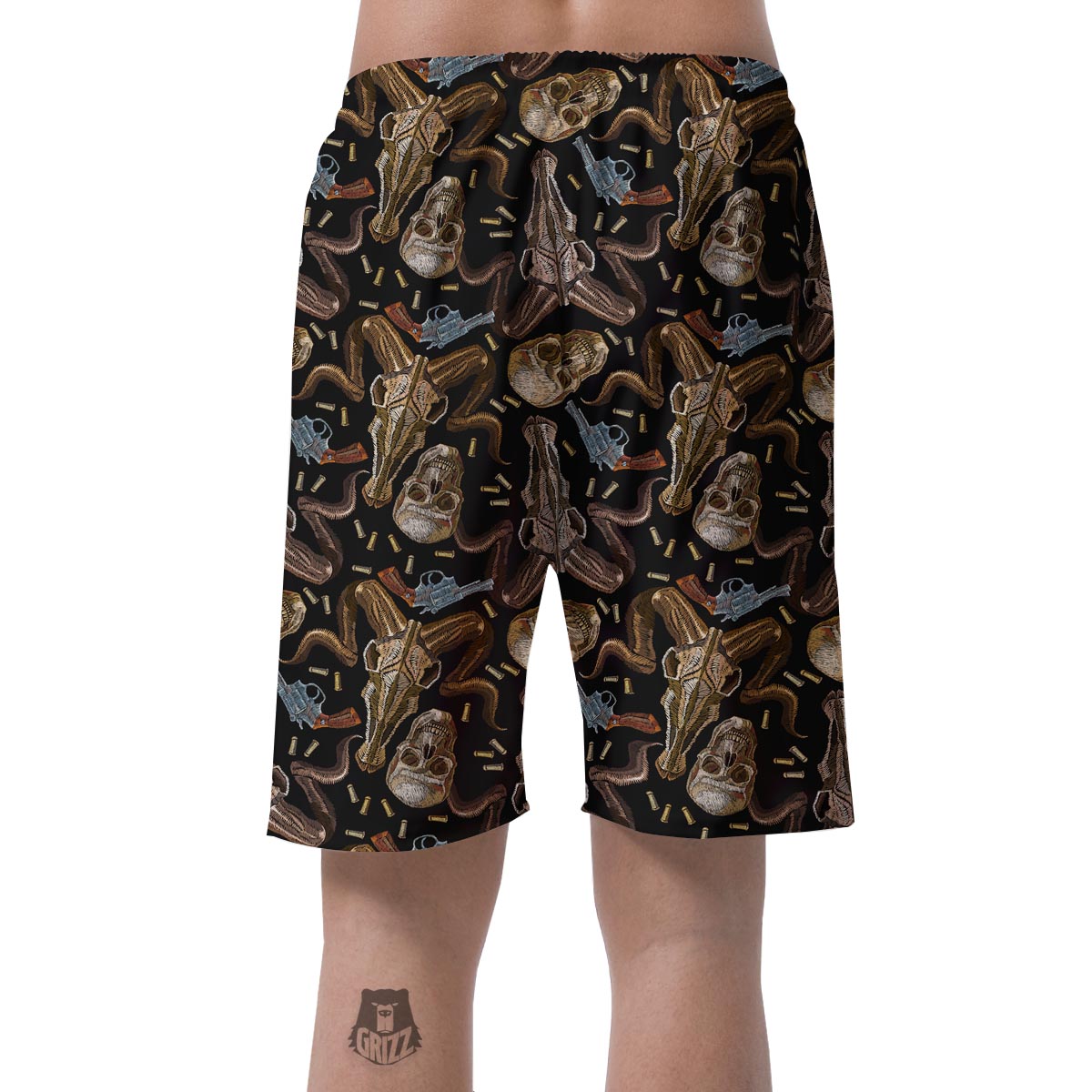 Western Cowboy Gun Print Pattern Men's Shorts-grizzshop