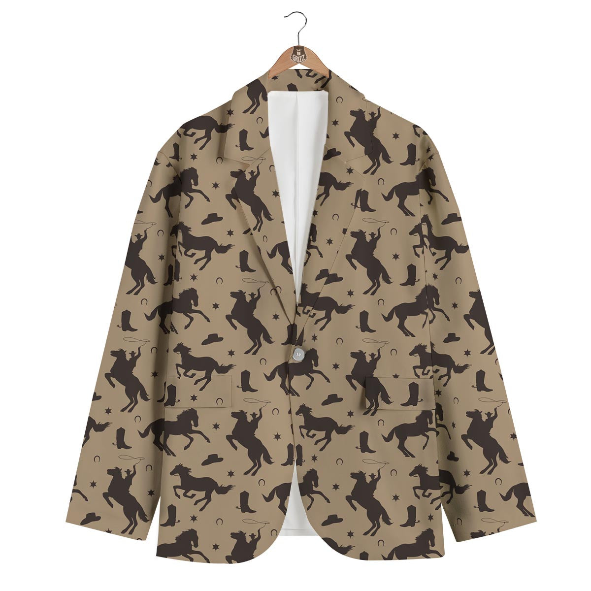Western Cowboy Print Pattern Men's Blazer-grizzshop