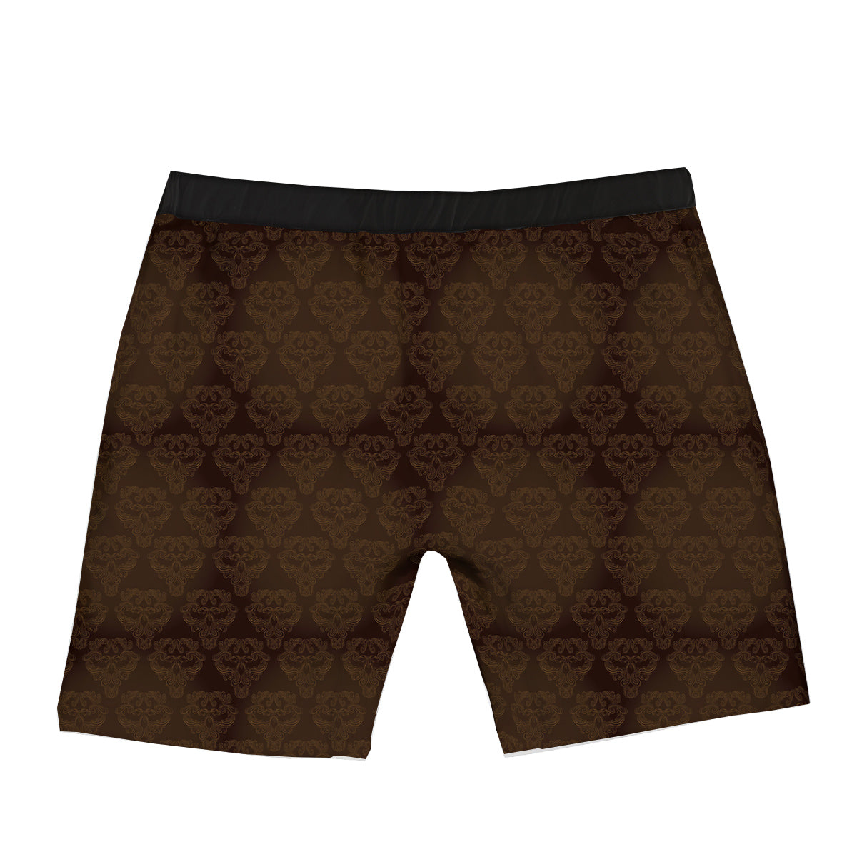 Western Damask Dark Brown Print Boxer Briefs-grizzshop