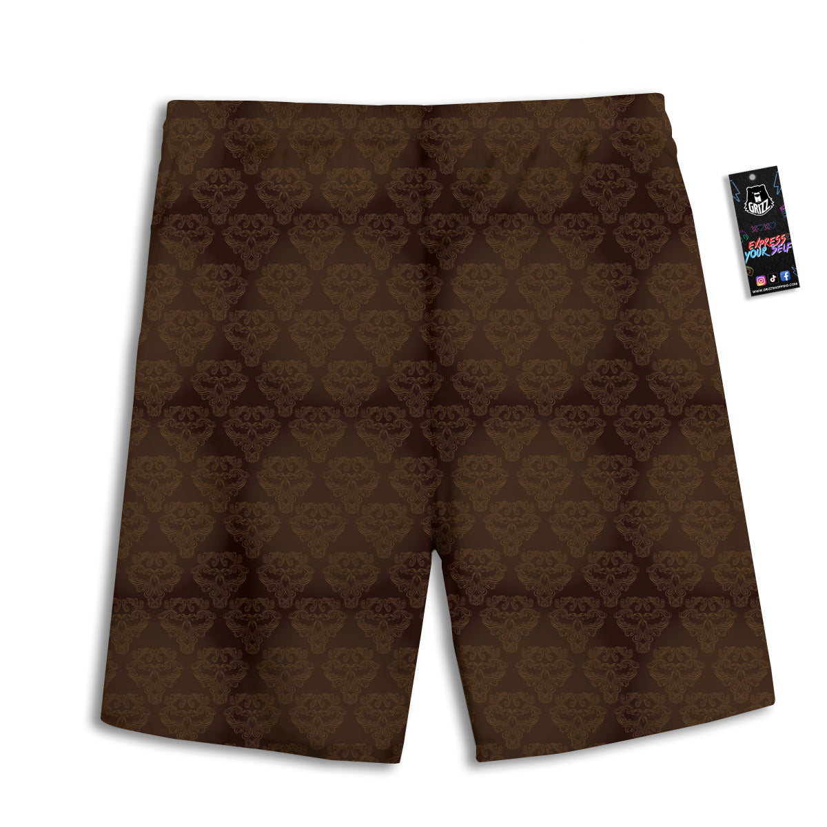White Tiger Japanese Print Pattern Men's Athletic Shorts