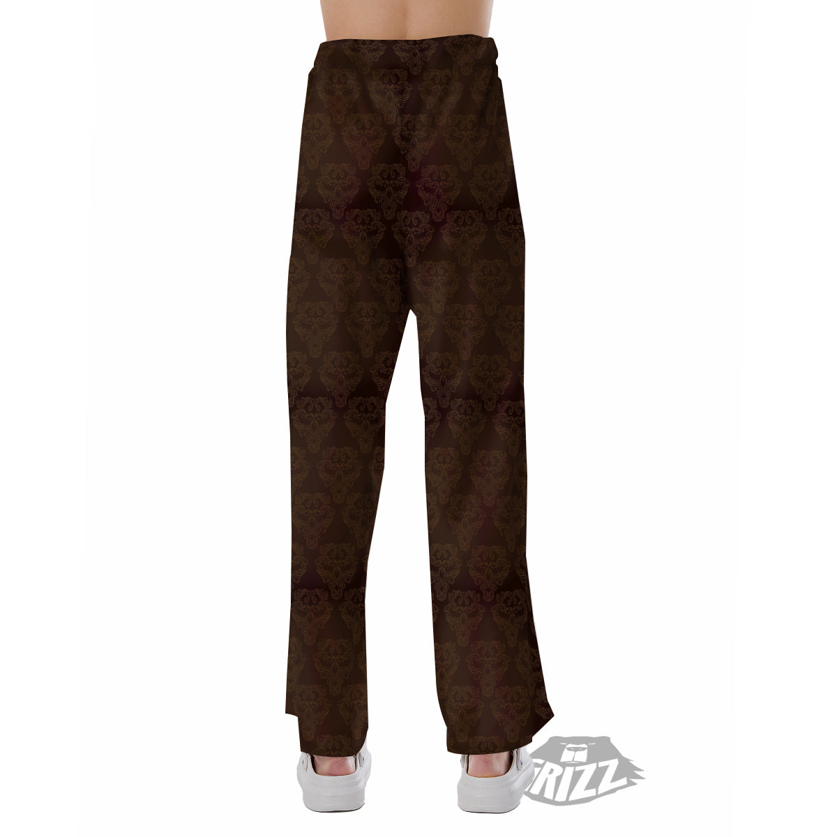 Western Damask Dark Brown Print Pajama Pants-grizzshop