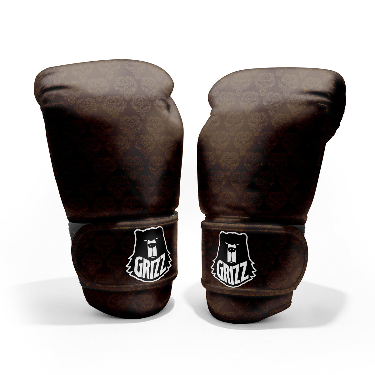Western Damask Dark Brown Print Pro Boxing Glove