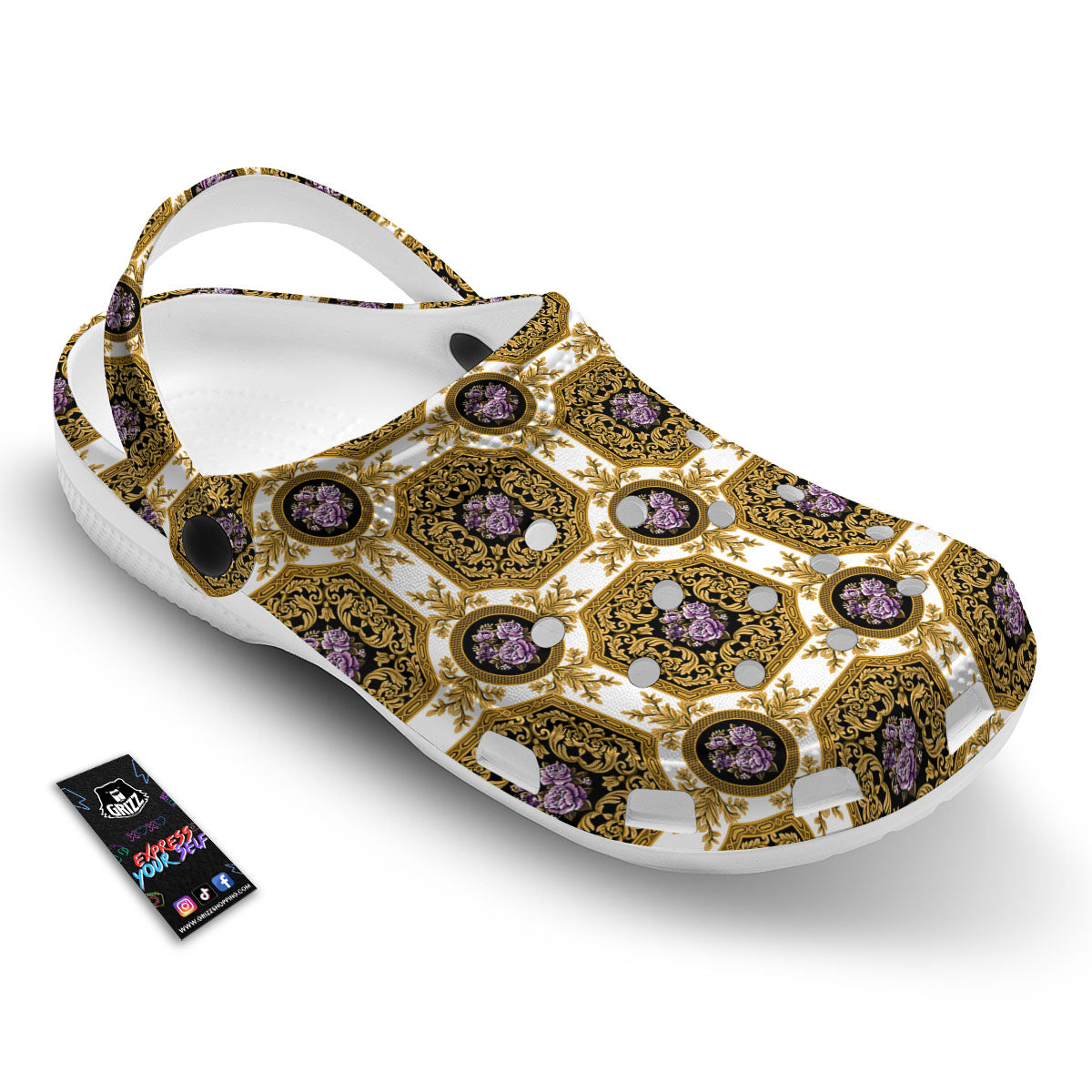 Western Damask Ornamental Print Clog-grizzshop