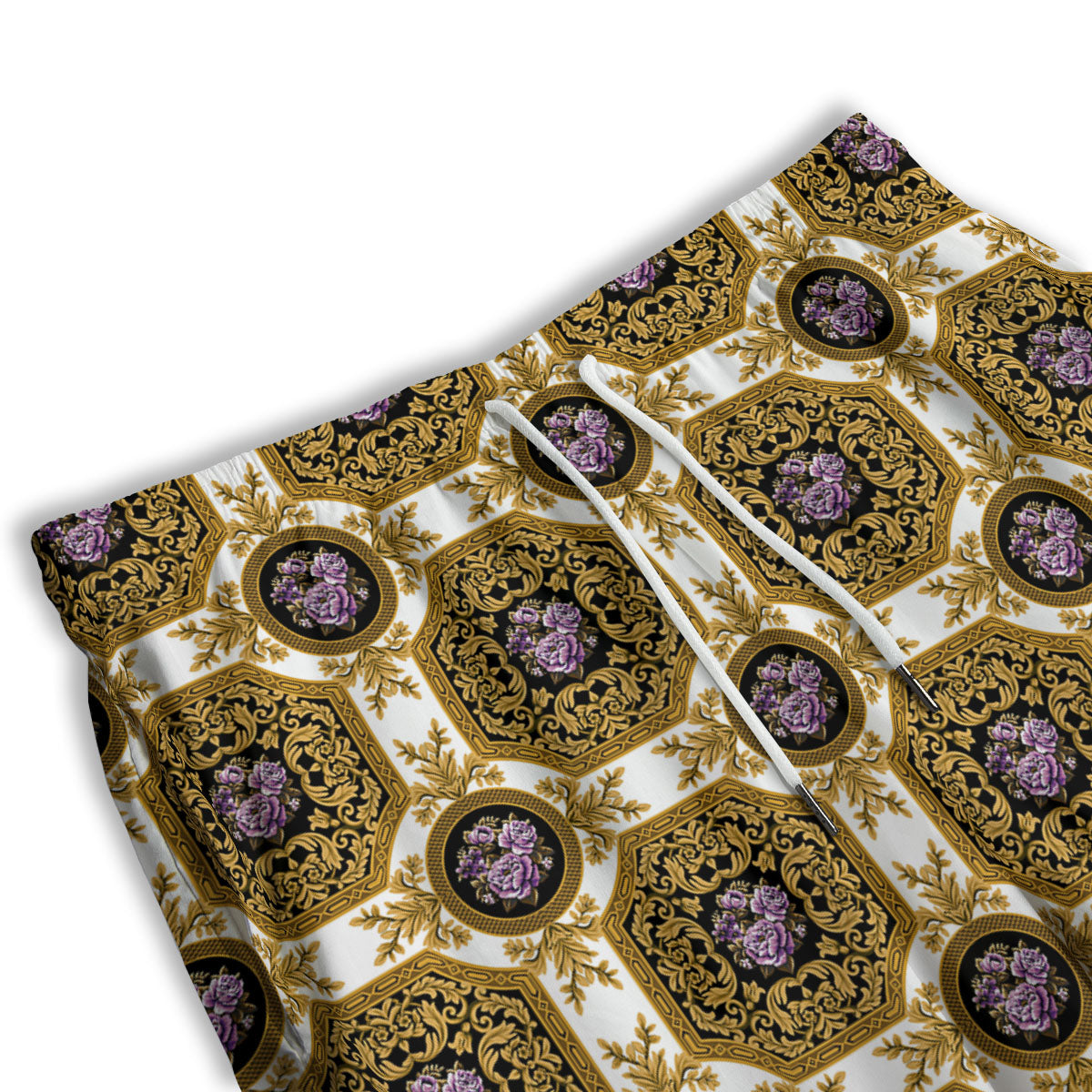 Western Damask Ornamental Print Men's Athletic Shorts