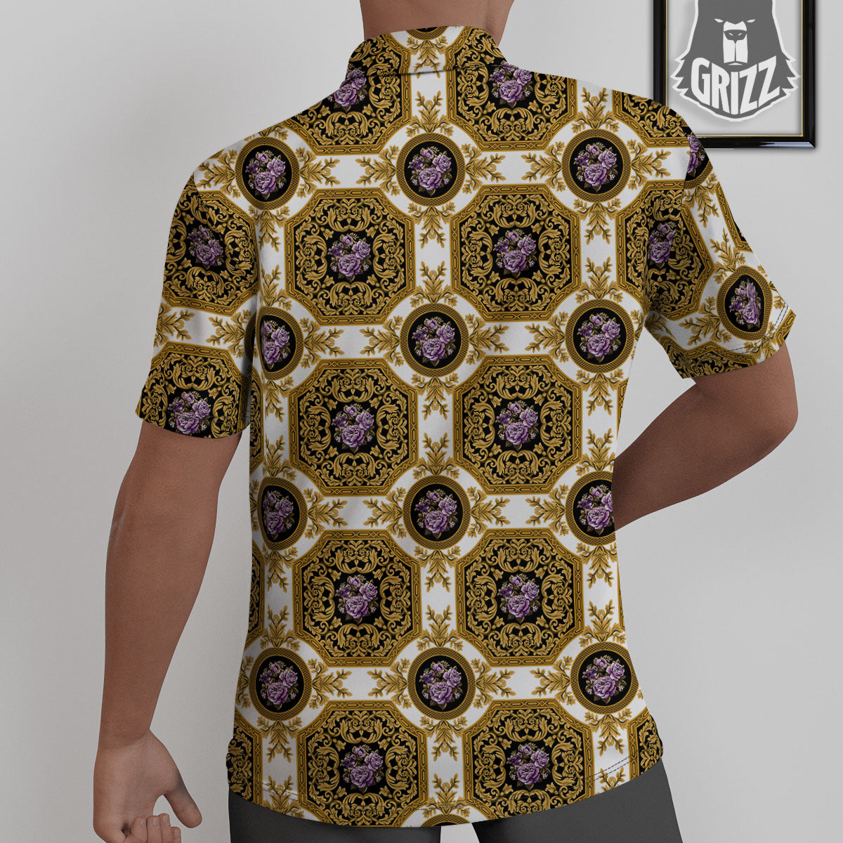 Western Damask Ornamental Print Untucked Shirts-grizzshop