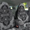 Western Floral Grey And Black Print Car Seat Covers-grizzshop