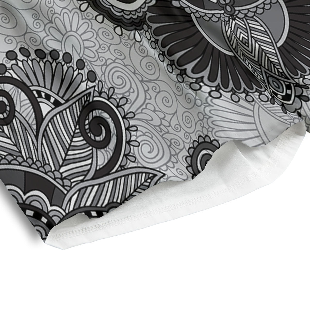 Western Floral Grey And Black Print Men's Athletic Shorts