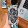 Western Floral Grey And Black Print Tumbler-grizzshop