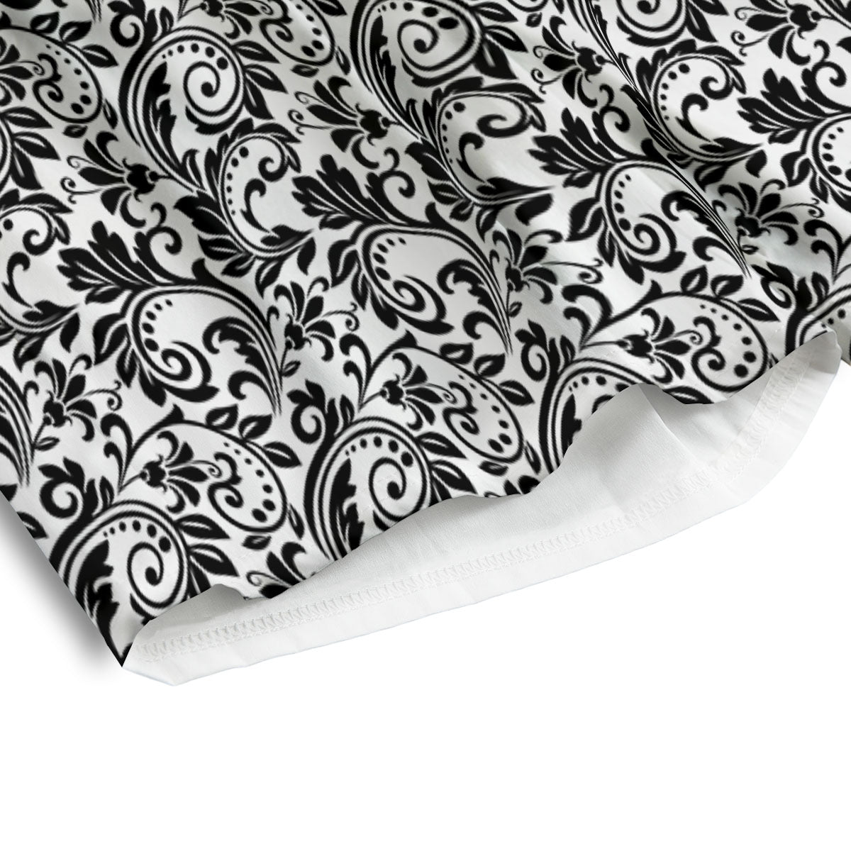 Western Flower White And Black Print Men's Athletic Shorts-grizzshop