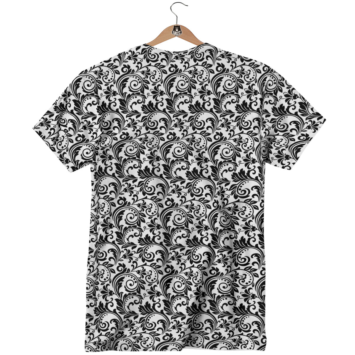 Western Flower White And Black Print T-Shirt-grizzshop