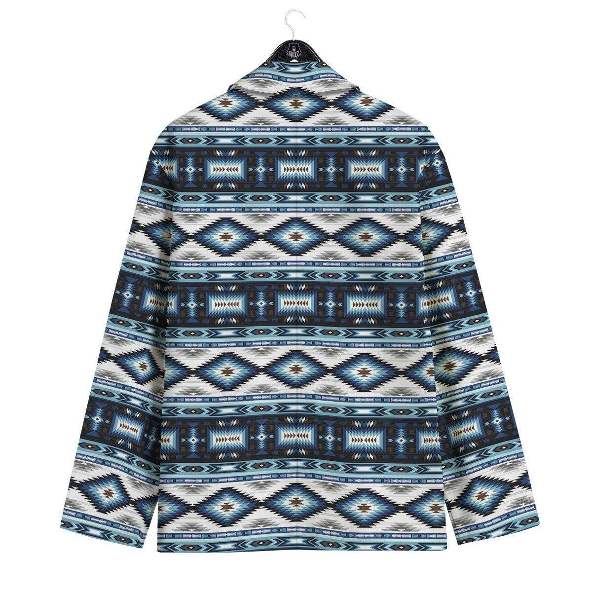 Western Navajo Blue Native Print Men's Sport Coat-grizzshop