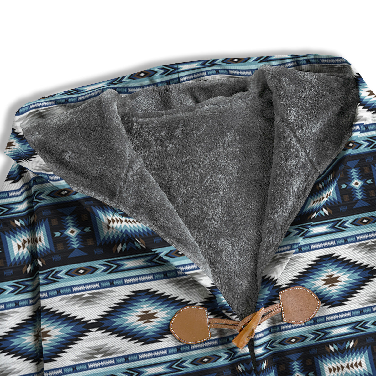 Western Navajo Blue Native Print Men's Windbreaker Jacket
