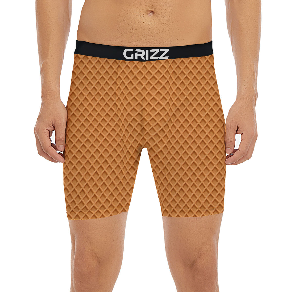 Western Paisley Blue Denim Print Boxer Briefs-grizzshop