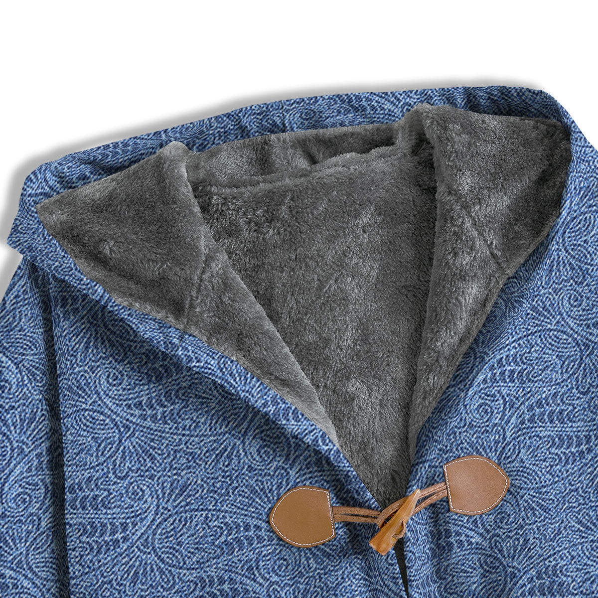Western Paisley Blue Denim Print Men's Windbreaker Jacket