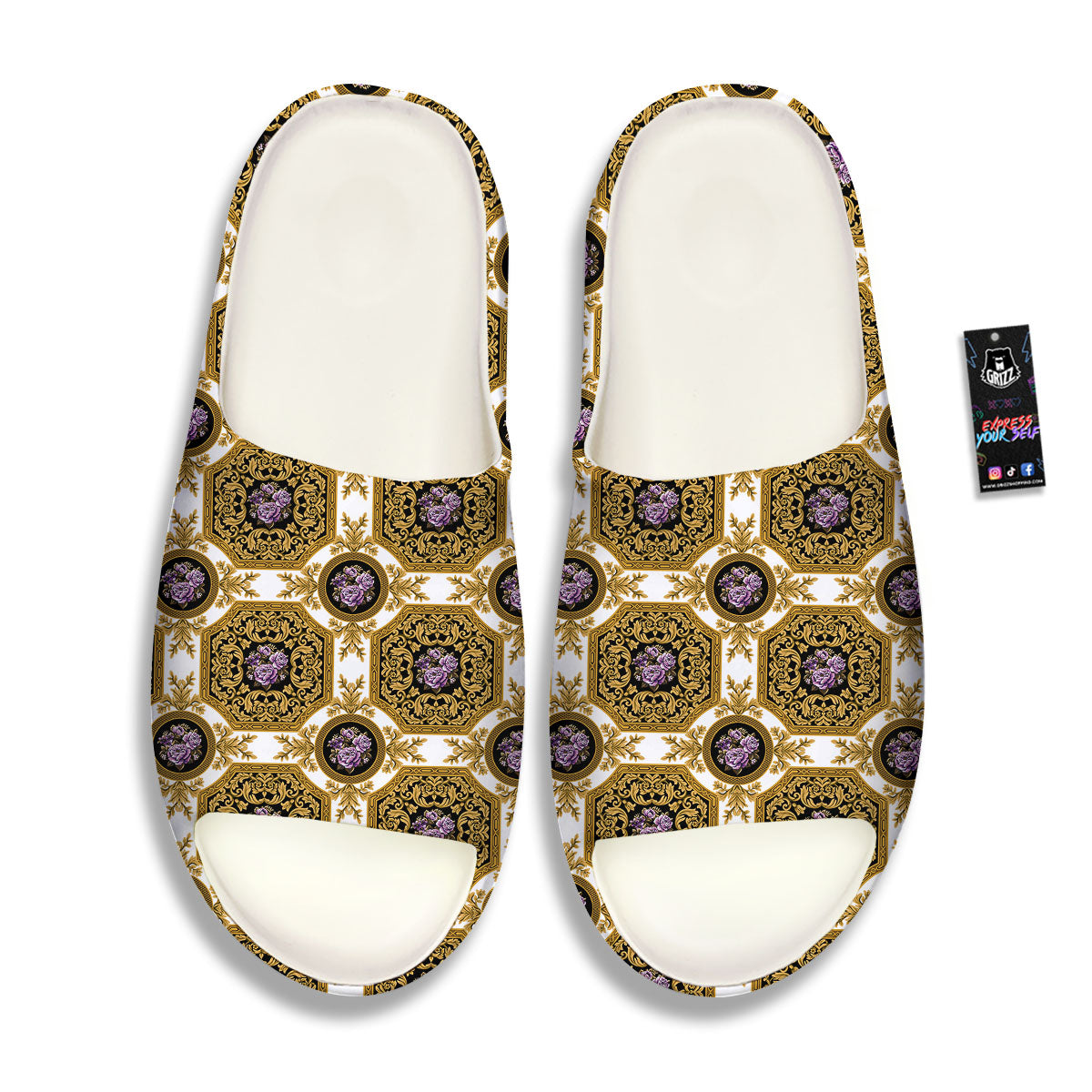 Western Damask Ornamental Print Sandals-grizzshop