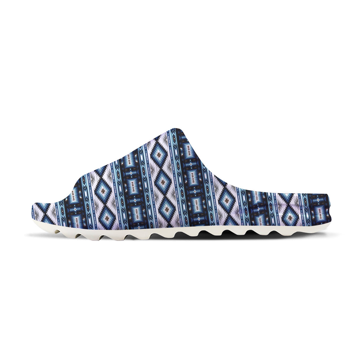 Western Navajo Blue Native Print Sandals-grizzshop