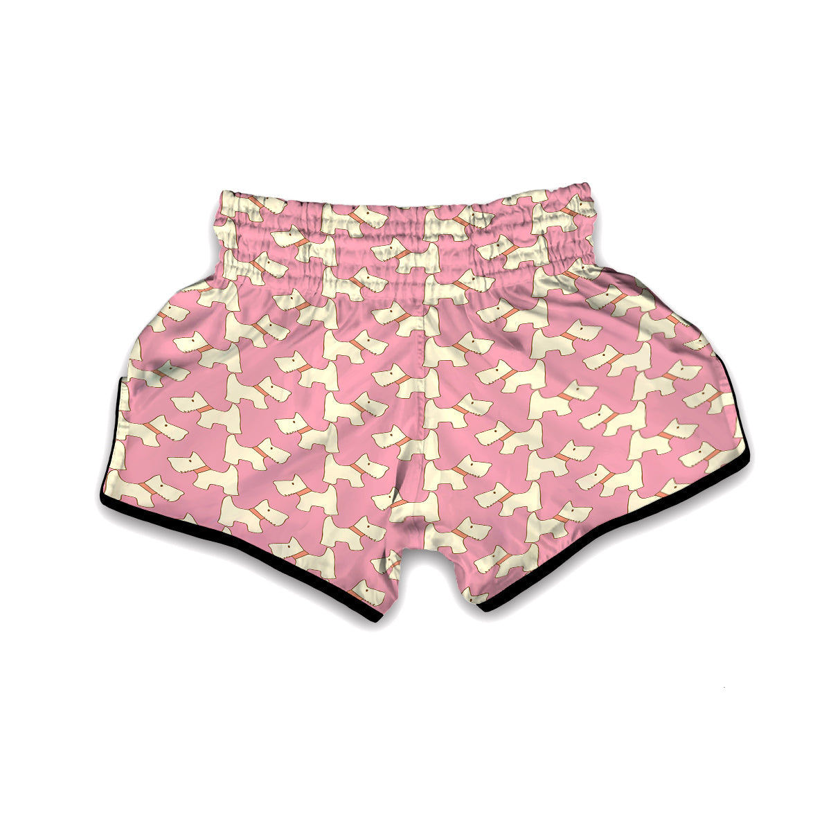 Westie Dog Pattern Print Muay Thai Boxing Shorts-grizzshop