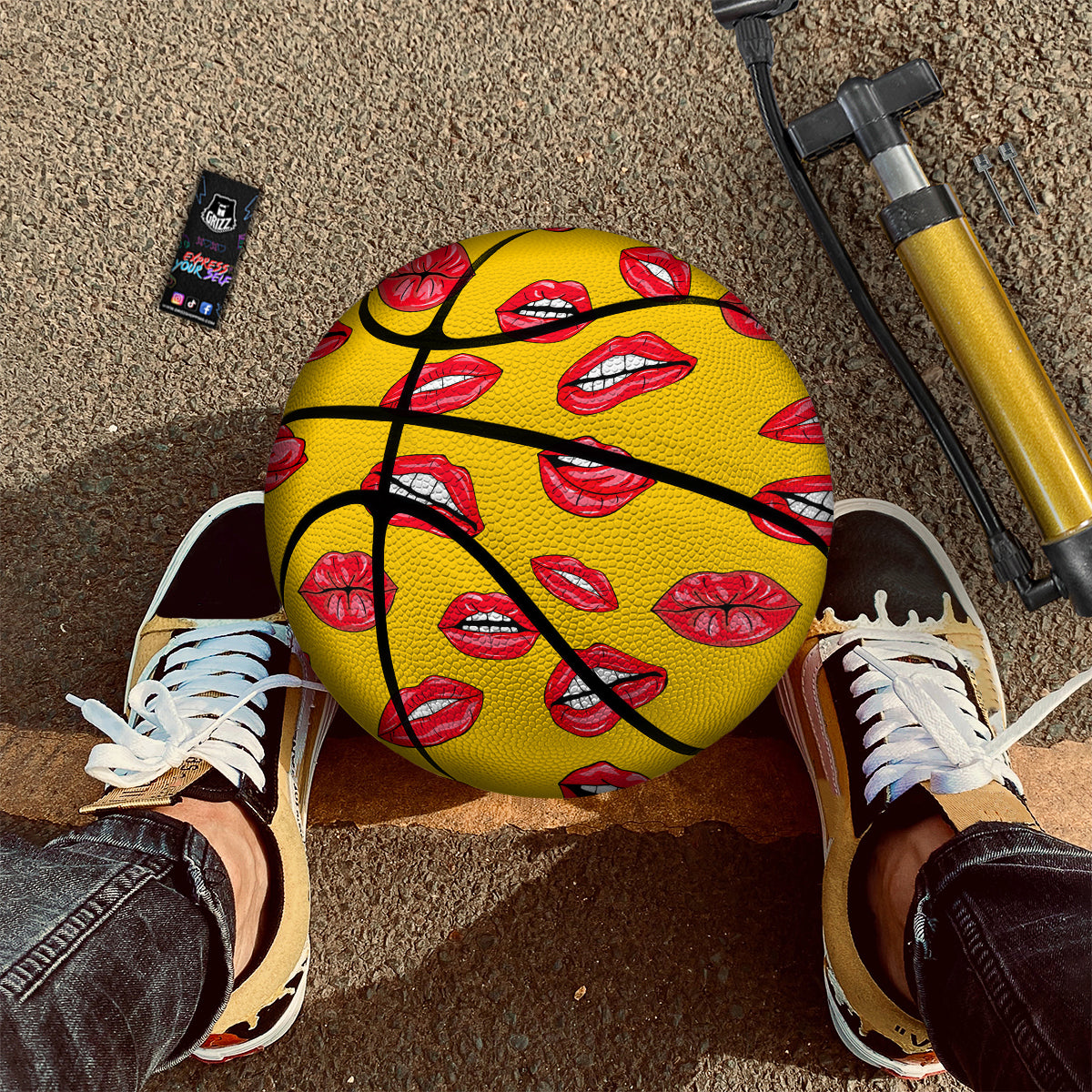 Wet Lips Print Pattern Basketball-grizzshop