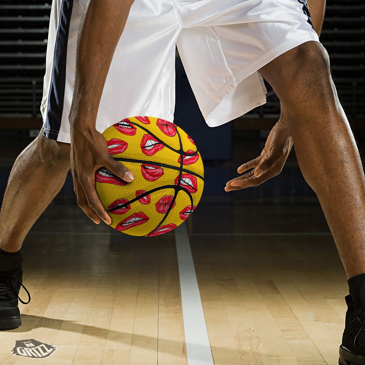 Wet Lips Print Pattern Basketball-grizzshop
