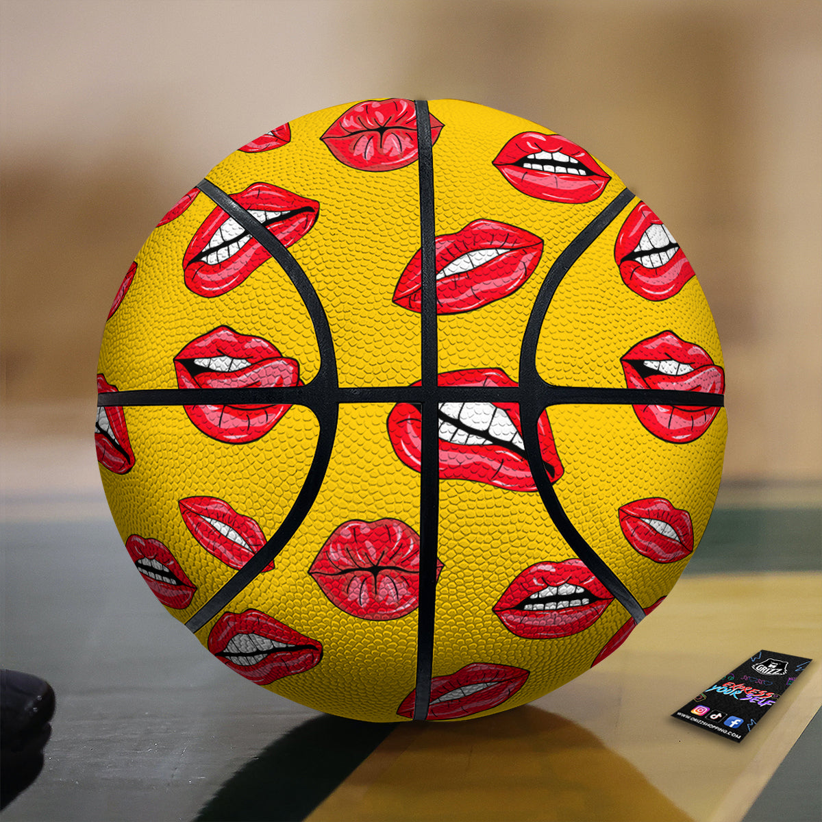 Wet Lips Print Pattern Basketball-grizzshop