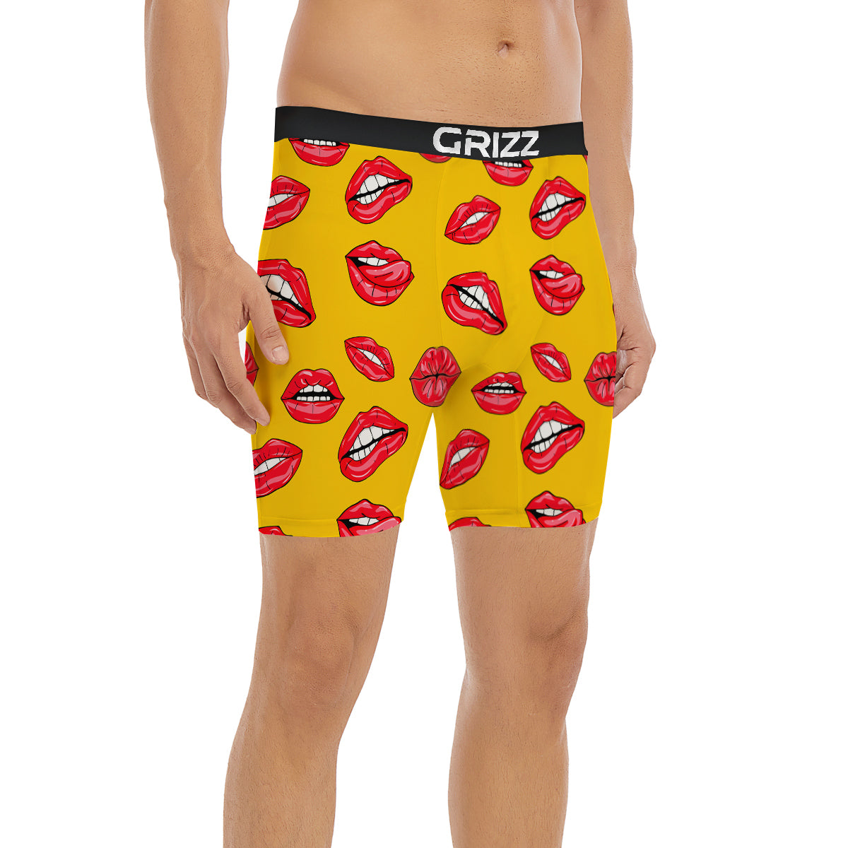 Wet Lips Print Pattern Boxer Briefs-grizzshop