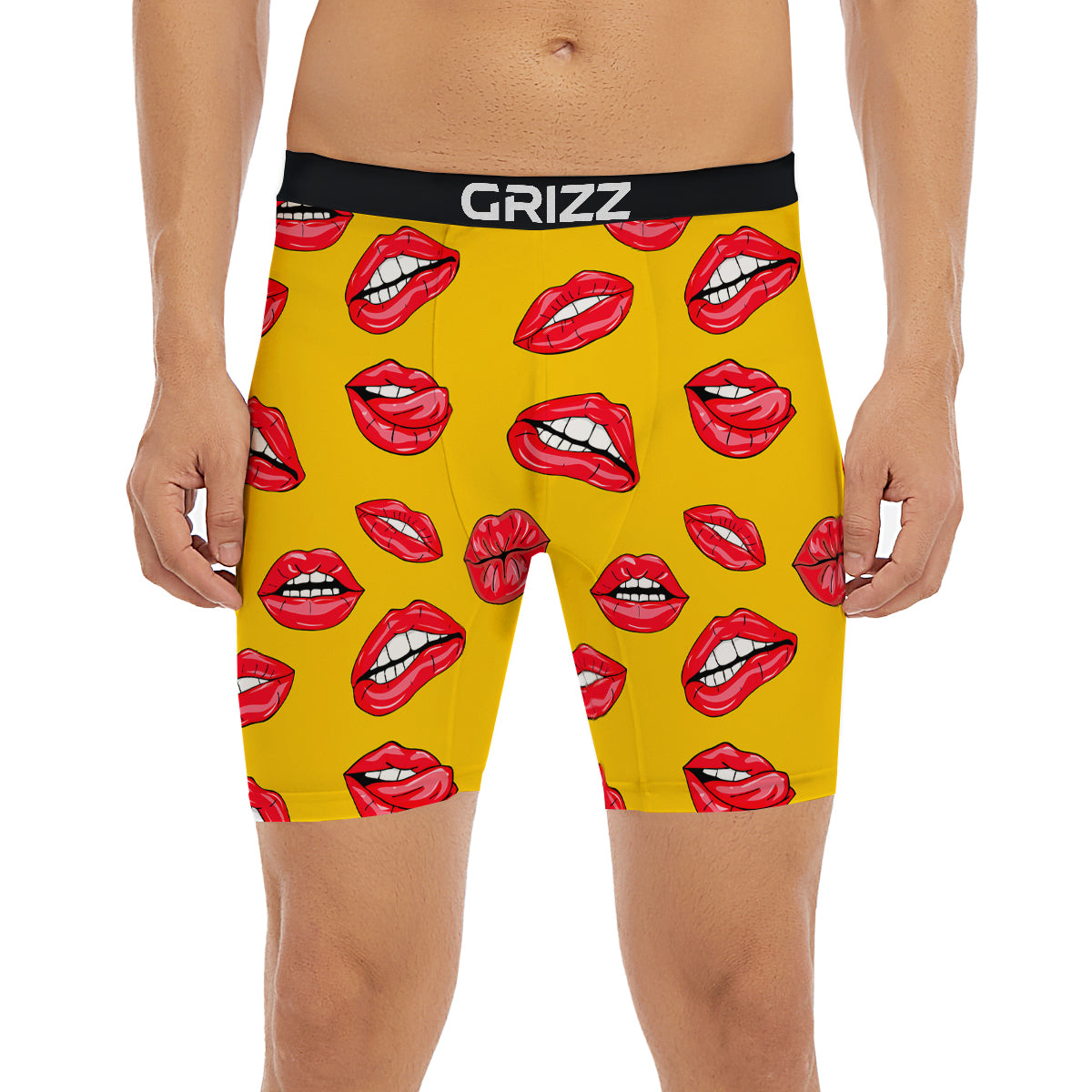 Wet Lips Print Pattern Boxer Briefs-grizzshop