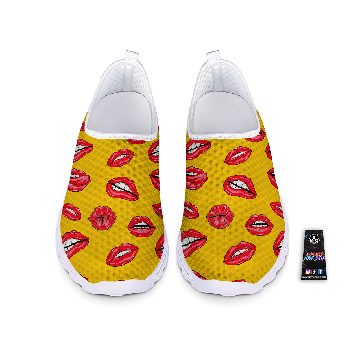 Wet Lips Print Pattern Nurse Shoes-grizzshop