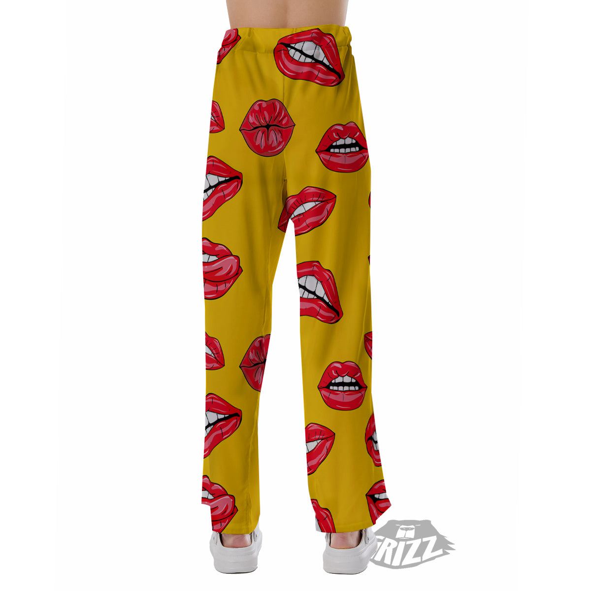 Wet Lips Print Pattern Pajama Pants-grizzshop