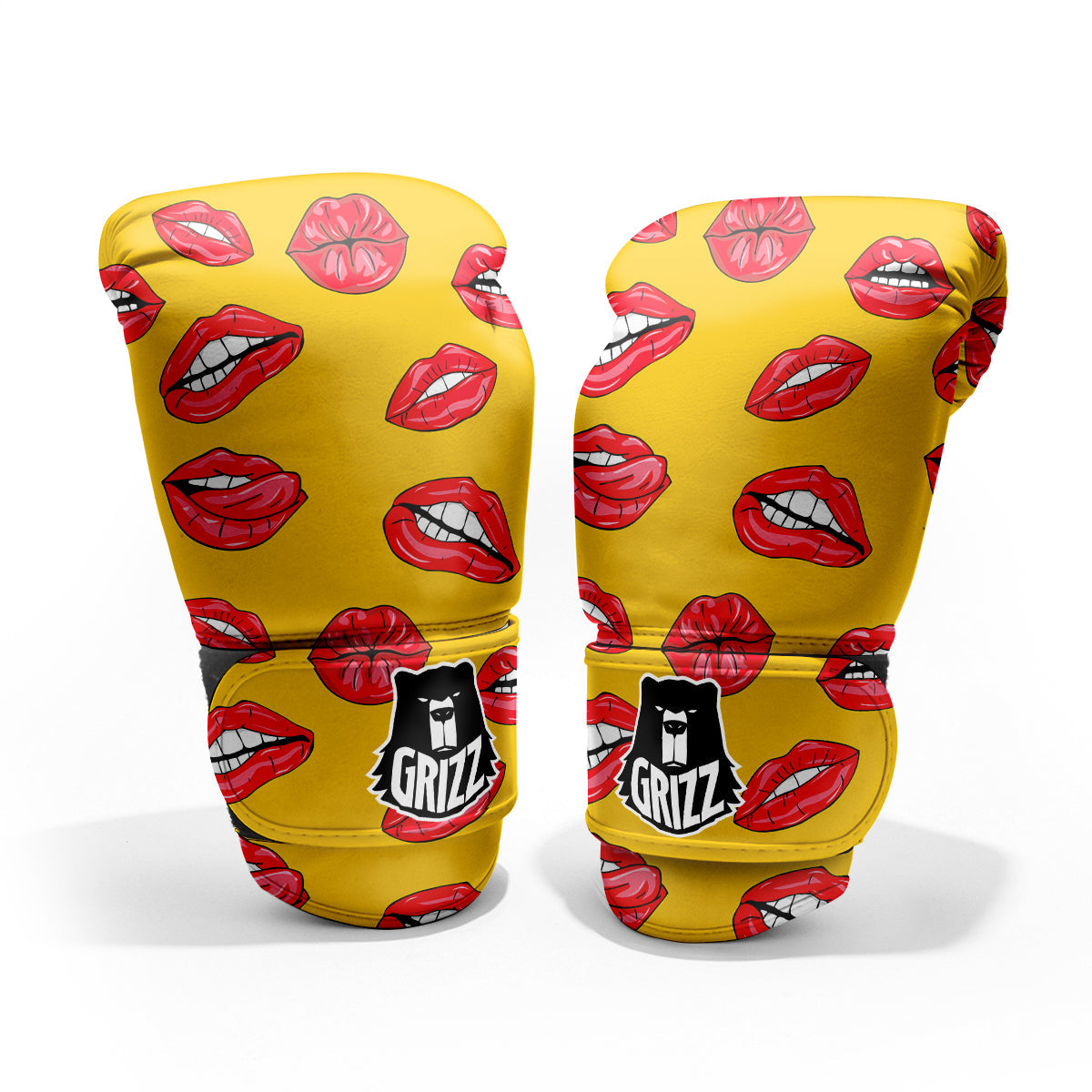 Wet Lips Print Pattern Sparring Gloves-grizzshop