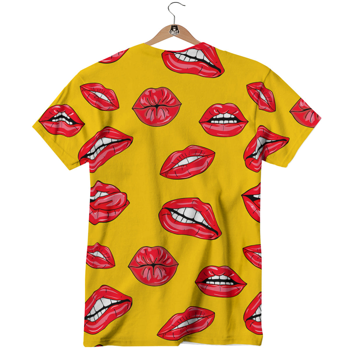 Wet Lips Print Pattern T-Shirt-grizzshop
