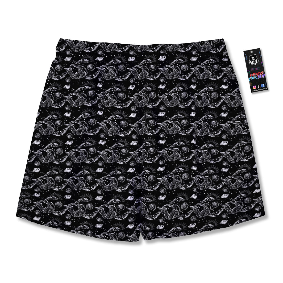 Whales and Dolphin Boho Print Pattern Men's Running Shorts-grizzshop