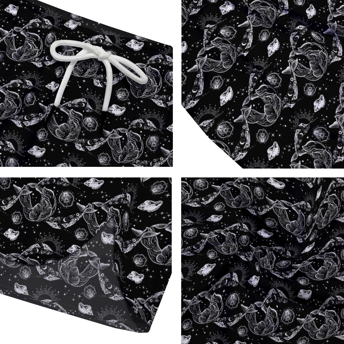 Whales and Dolphin Boho Print Pattern Men's Running Shorts-grizzshop