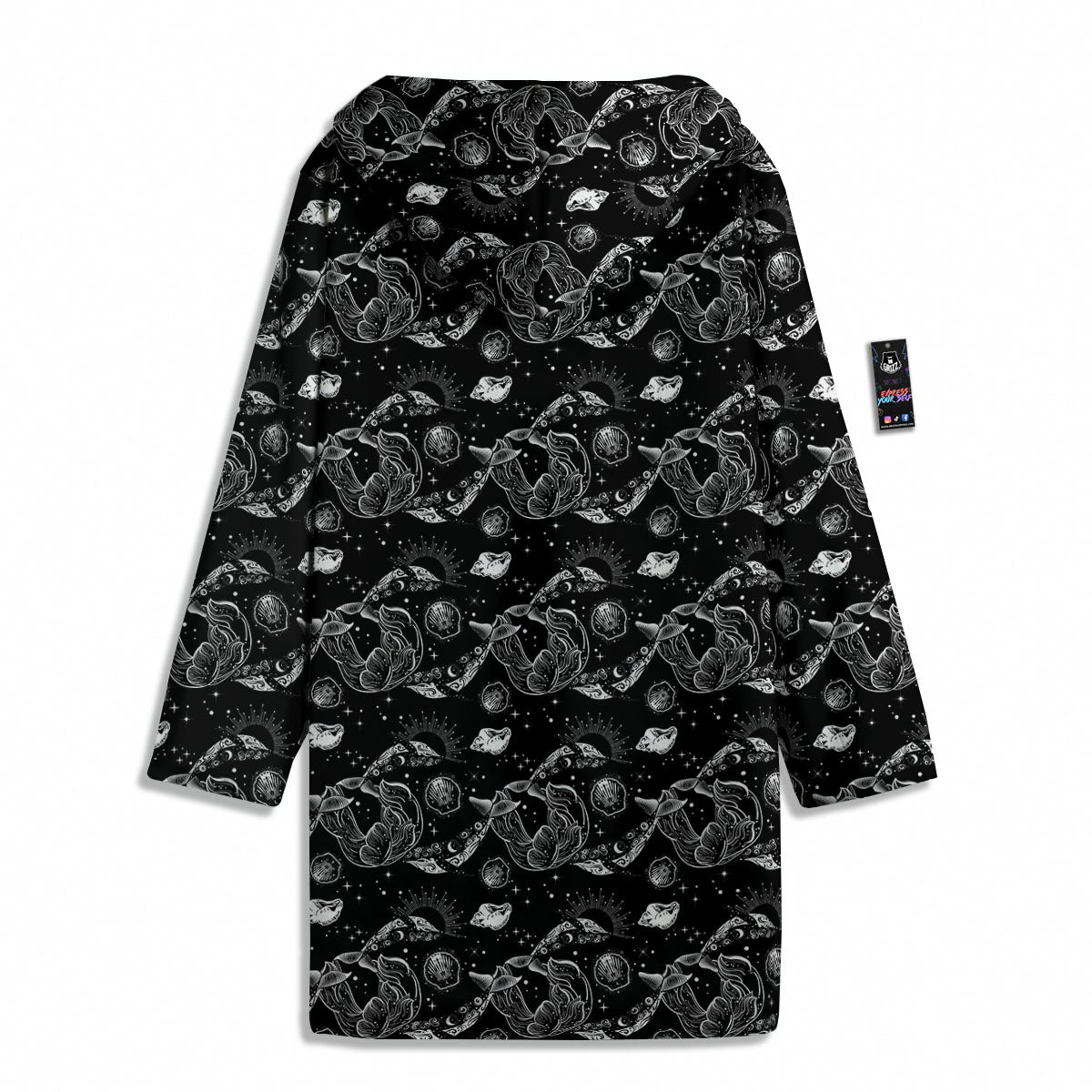 Whales and Dolphin Boho Print Pattern Men's Windbreaker Jacket