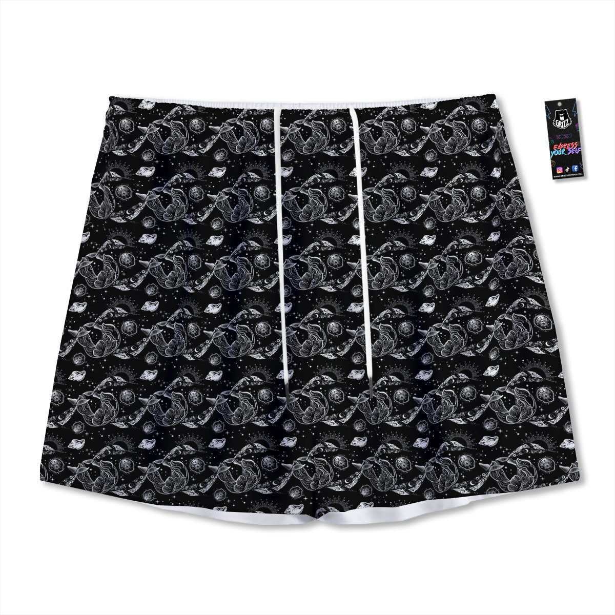 Warrior Samurai Dark Print Mesh Shorts