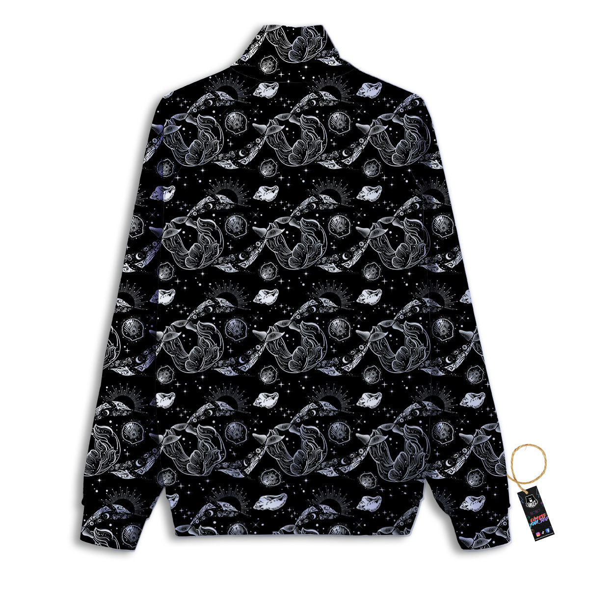 Whales and Dolphin Boho Print Pattern Track Jacket-grizzshop