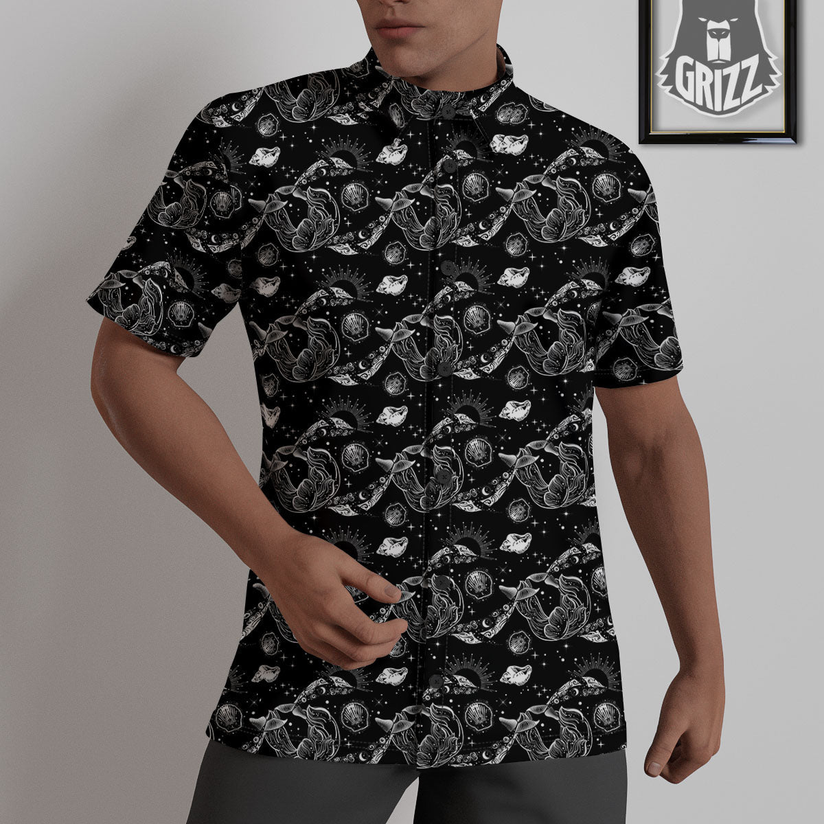 Whales and Dolphin Boho Print Pattern Untucked Shirts-grizzshop