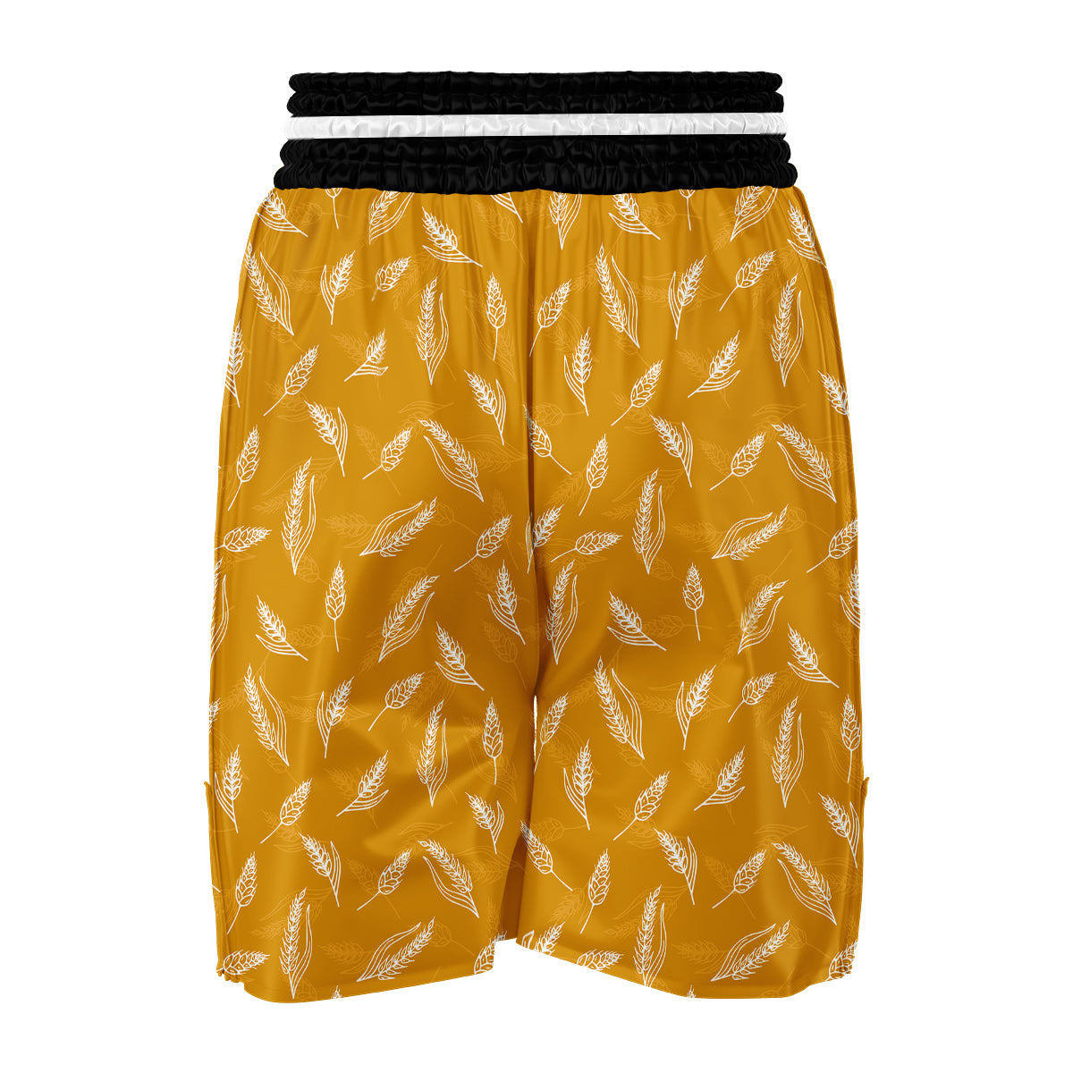 Wheat Hand Drawn Print Pattern Boxing Shorts-grizzshop