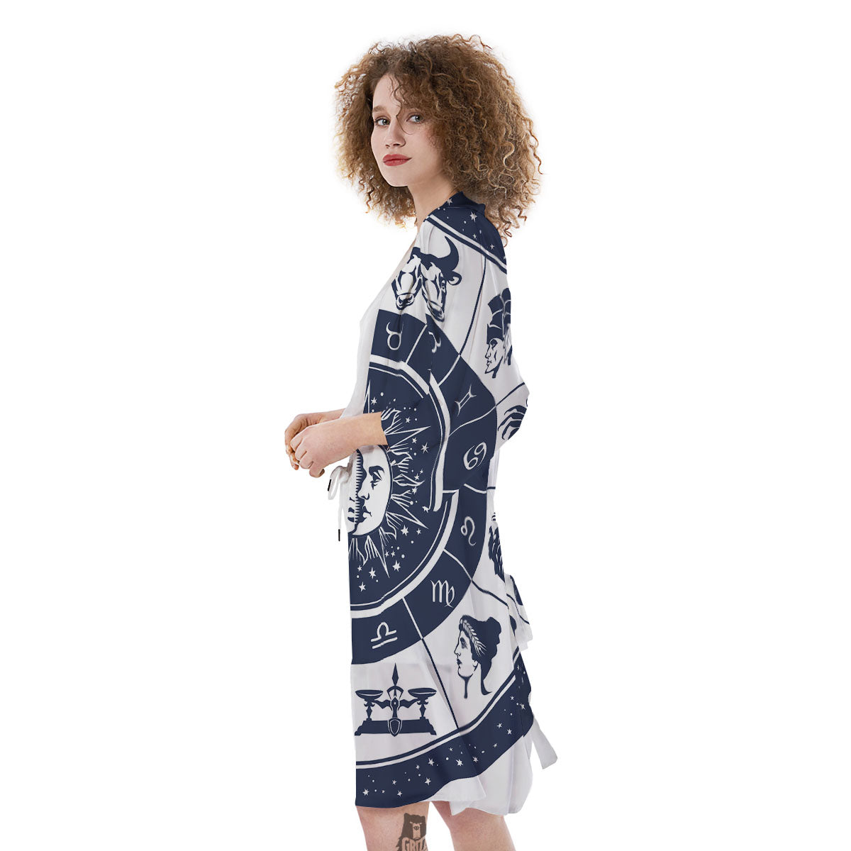 Wheel Zodiac Signs Print Kimono-grizzshop