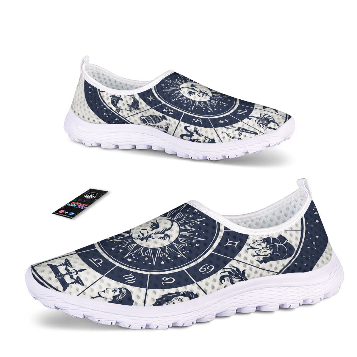 Wheel Zodiac Signs Print Nurse Shoes-grizzshop