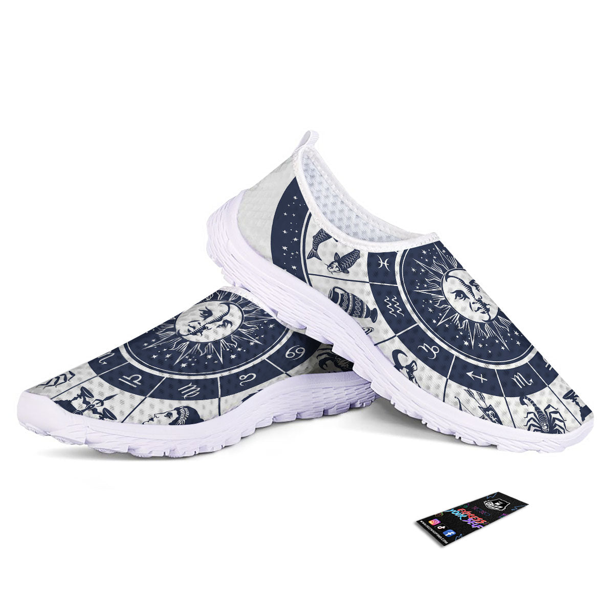 Wheel Zodiac Signs Print Nurse Shoes-grizzshop