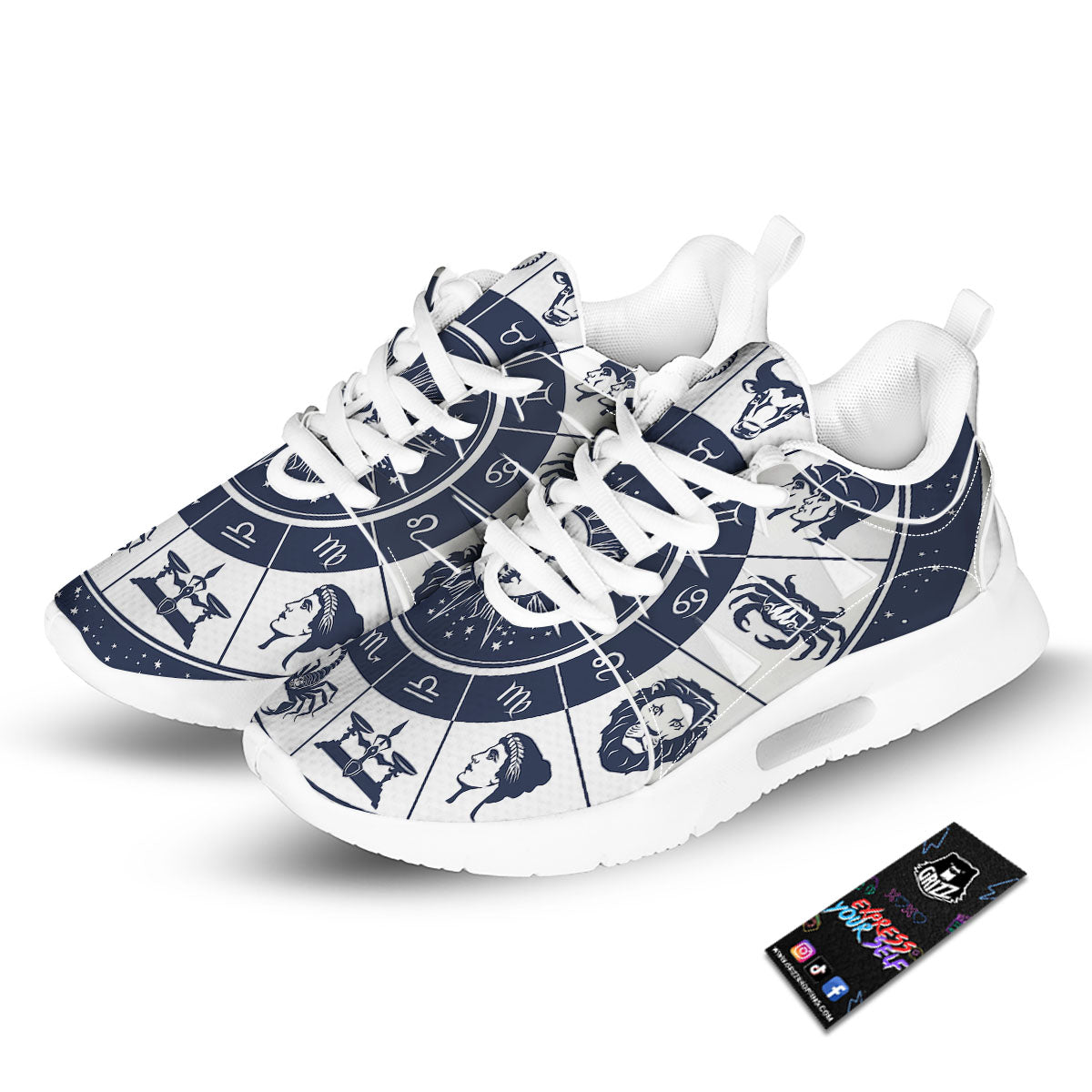 Wheel Zodiac Signs Print Tennis Shoes-grizzshop