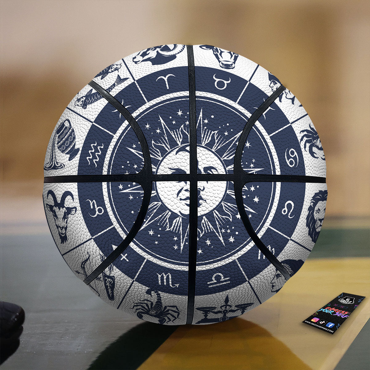 Wheel Zodiac Signs Print Basketball