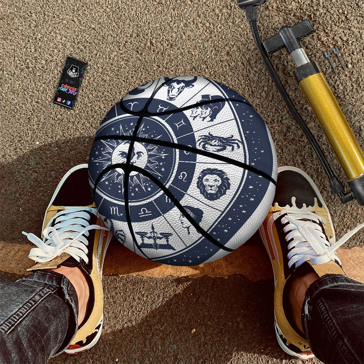 Wheel Zodiac Signs Print Basketball