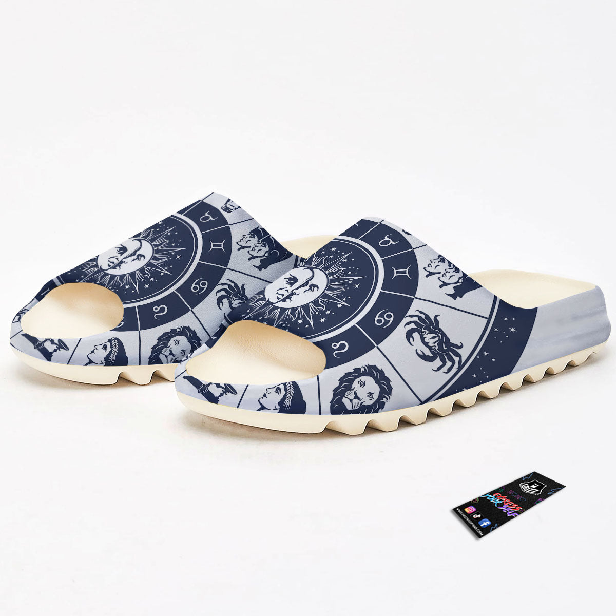 Wheel Zodiac Signs Print Sandals-grizzshop