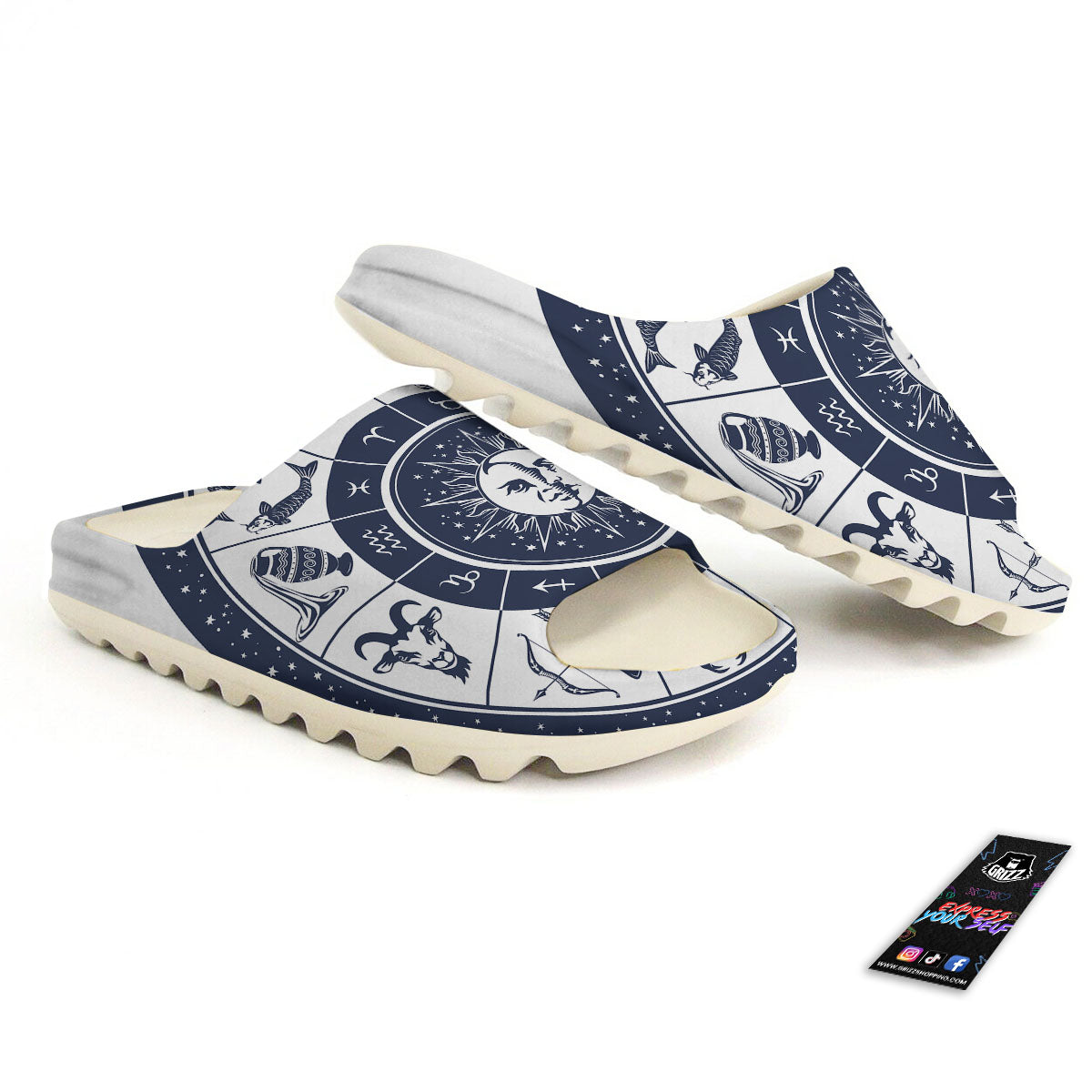 Wheel Zodiac Signs Print Sandals-grizzshop
