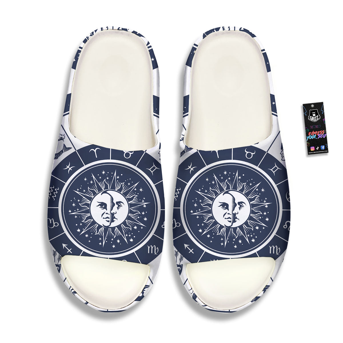 Wheel Zodiac Signs Print Sandals-grizzshop