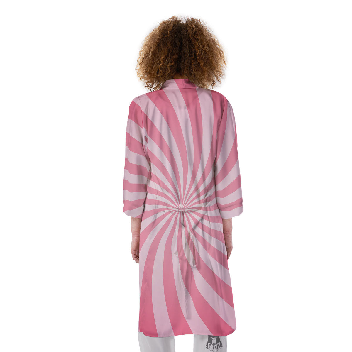 Whirlpool Spiral Pink Print Kimono-grizzshop