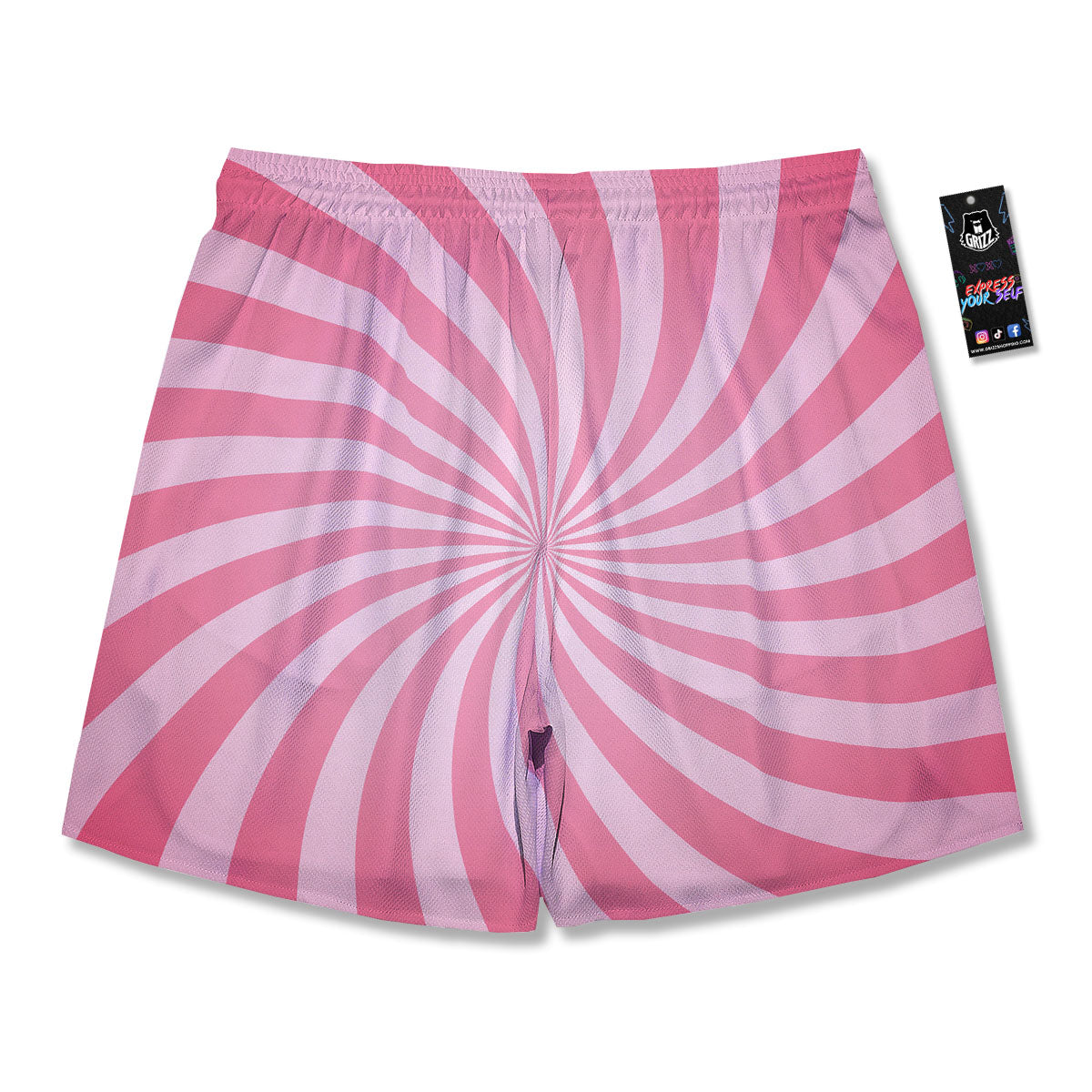 Whirlpool Spiral Pink Print Men's Running Shorts-grizzshop